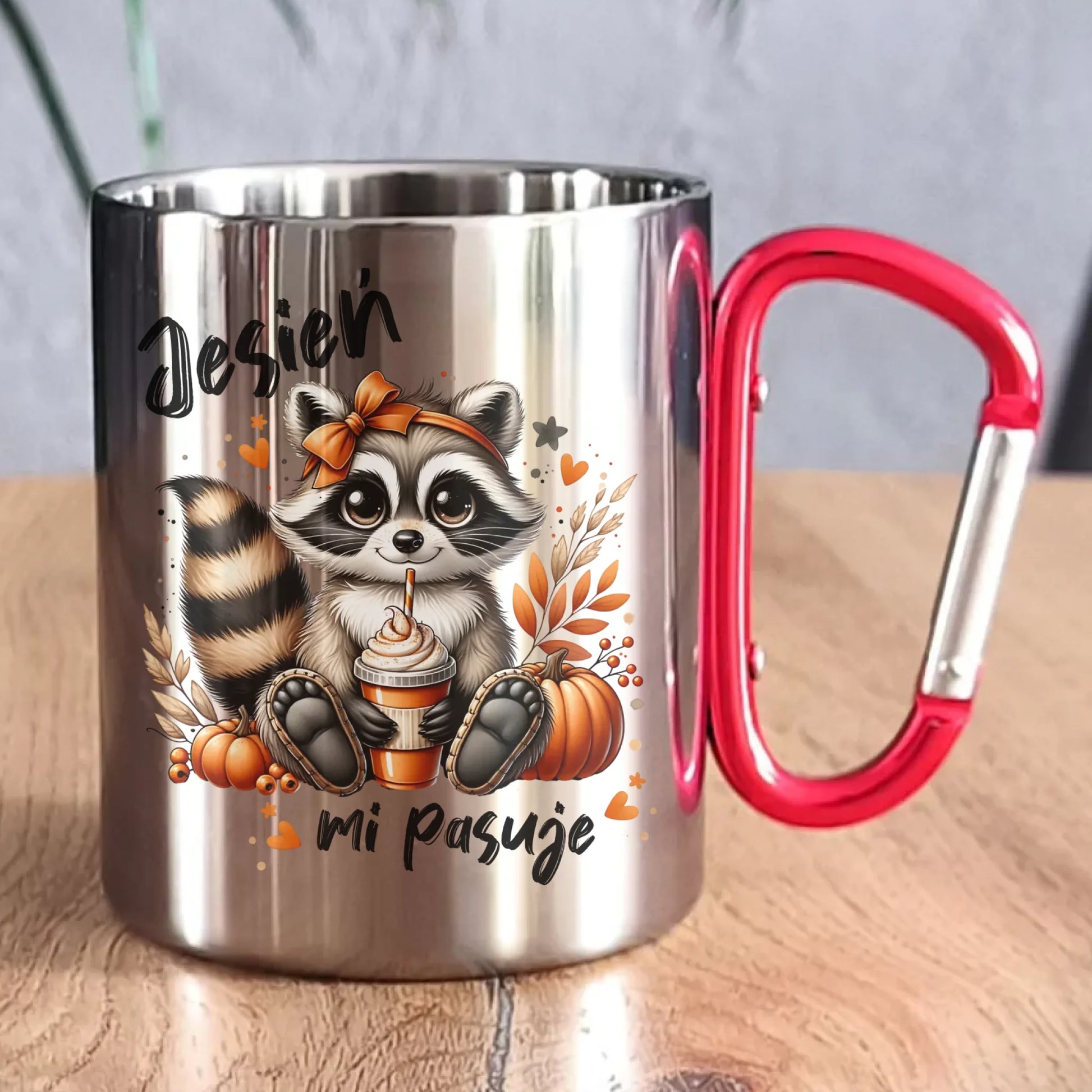 Kubek metalowy jesienny - Jesień mi pasuje JS25 - StoryCups.pl