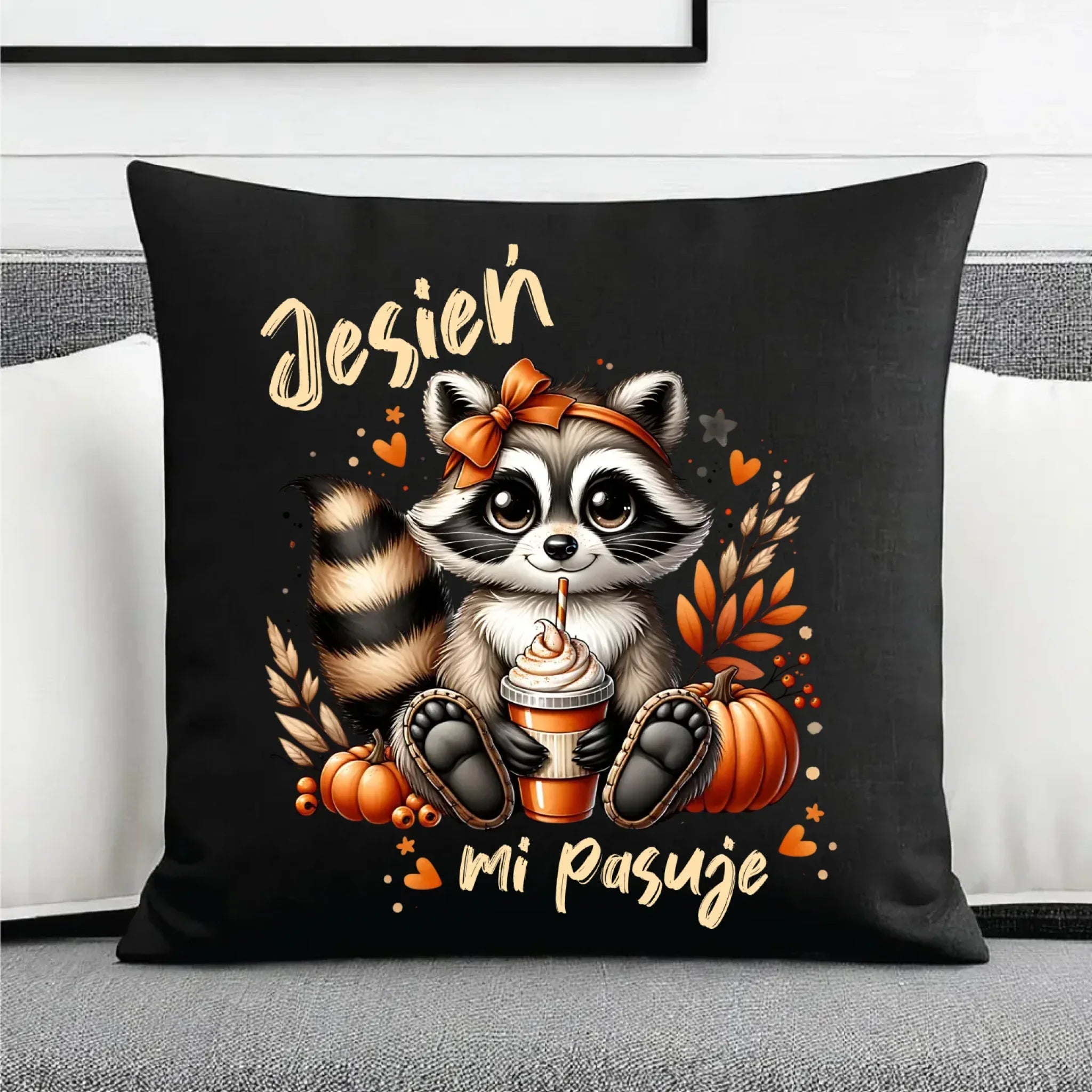 Poduszka dekoracyjna jesienna - Jesień mi pasuje JS25 - StoryCups.pl