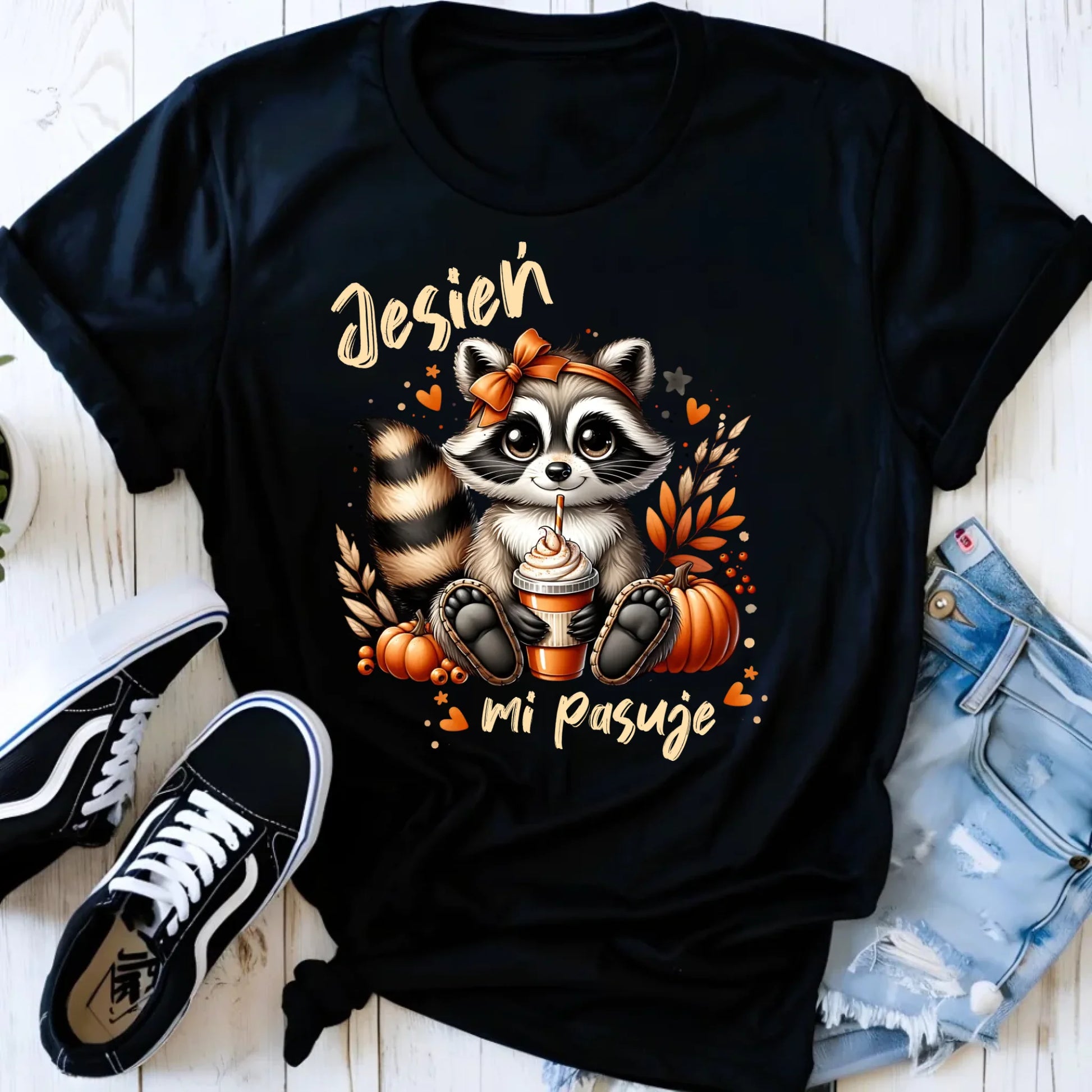 Koszulka damska jesienna - Jesień mi pasuje JS25 - StoryCups.pl