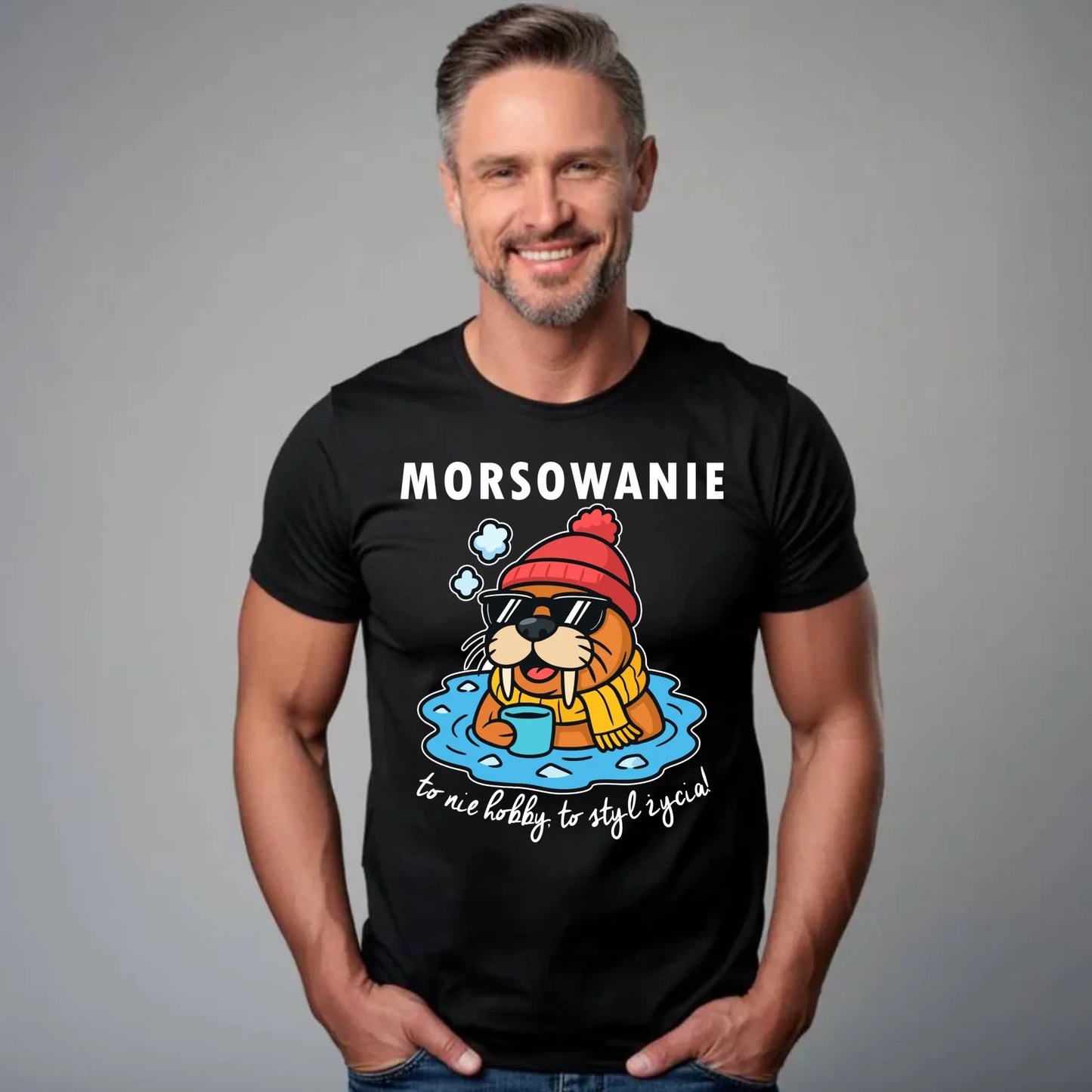 Koszulka męska - prezent dla morsa - Morsowanie to styl życia HM10 - StoryCups.pl