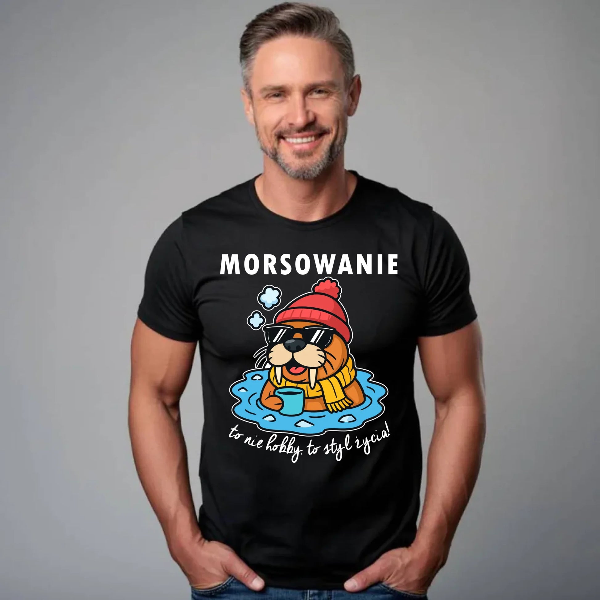 Koszulka męska - prezent dla morsa - Morsowanie to styl życia HM10 - StoryCups.pl