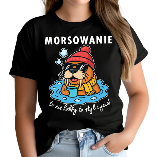 Koszulka damska - prezent dla morsa - Morsowanie to styl życia HM10 - StoryCups.pl