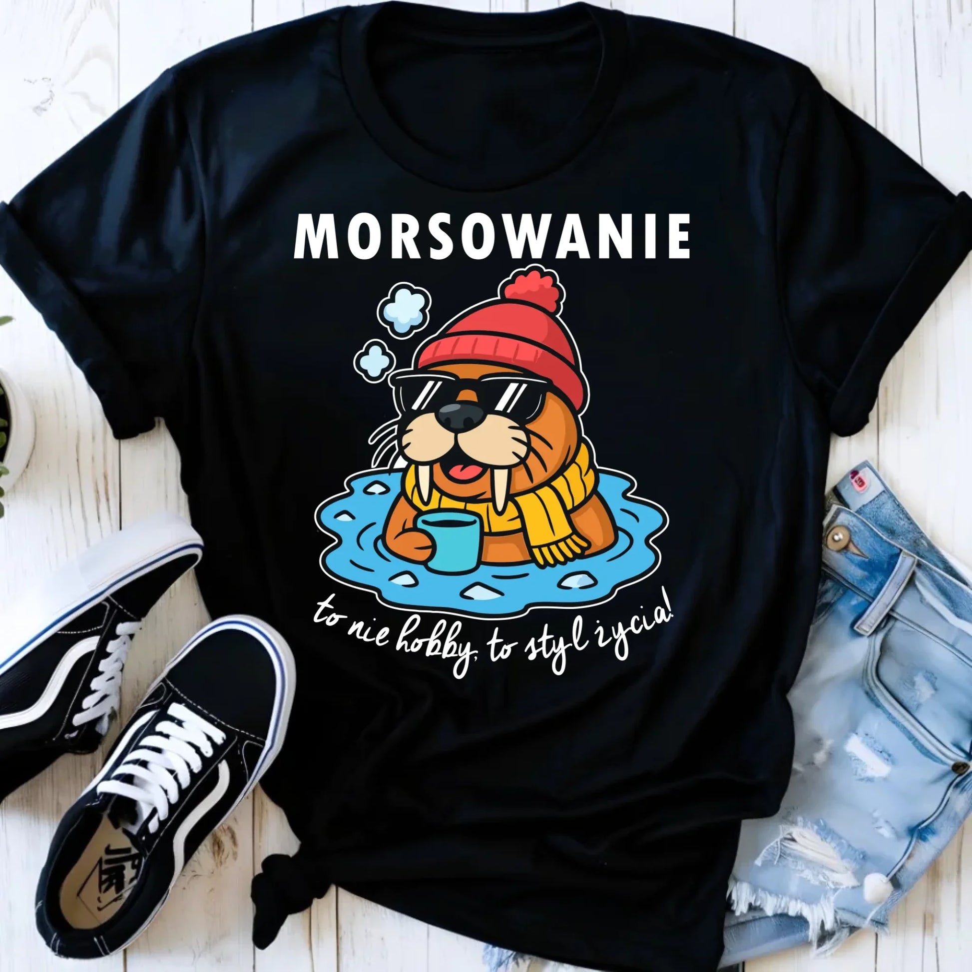 Koszulka damska - prezent dla morsa - Morsowanie to styl życia HM10 - StoryCups.pl