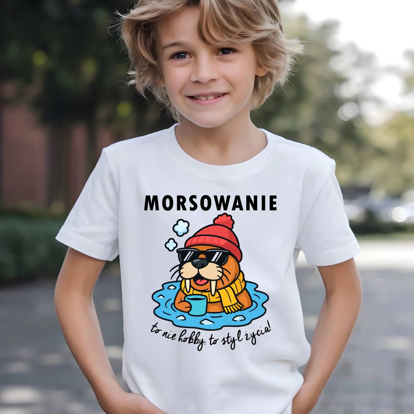 Koszulka dziecięca - prezent dla morsa - Morsowanie to styl życia HM10 - StoryCups.pl