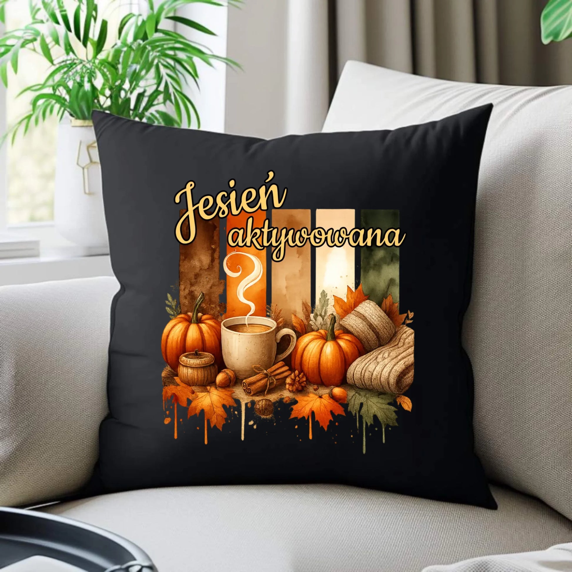 Poduszka dekoracyjna jesienna - Jesień aktywowana JS26 - StoryCups.pl