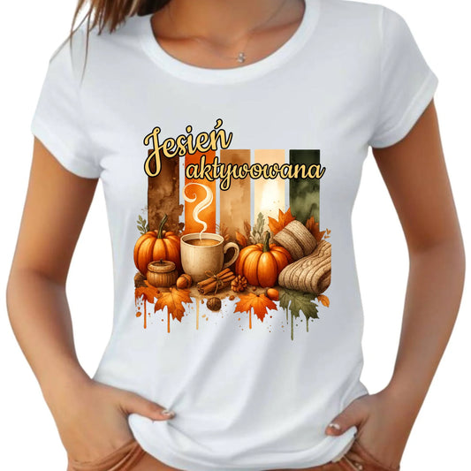 Koszulka damska jesienna - Jesień aktywowana JS26 - StoryCups.pl