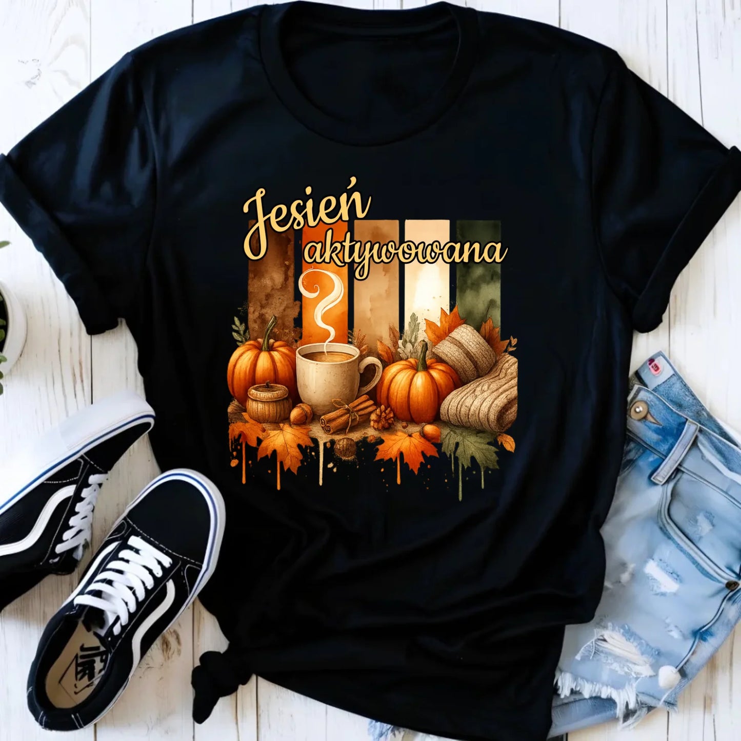 Koszulka damska jesienna - Jesień aktywowana JS26 - StoryCups.pl