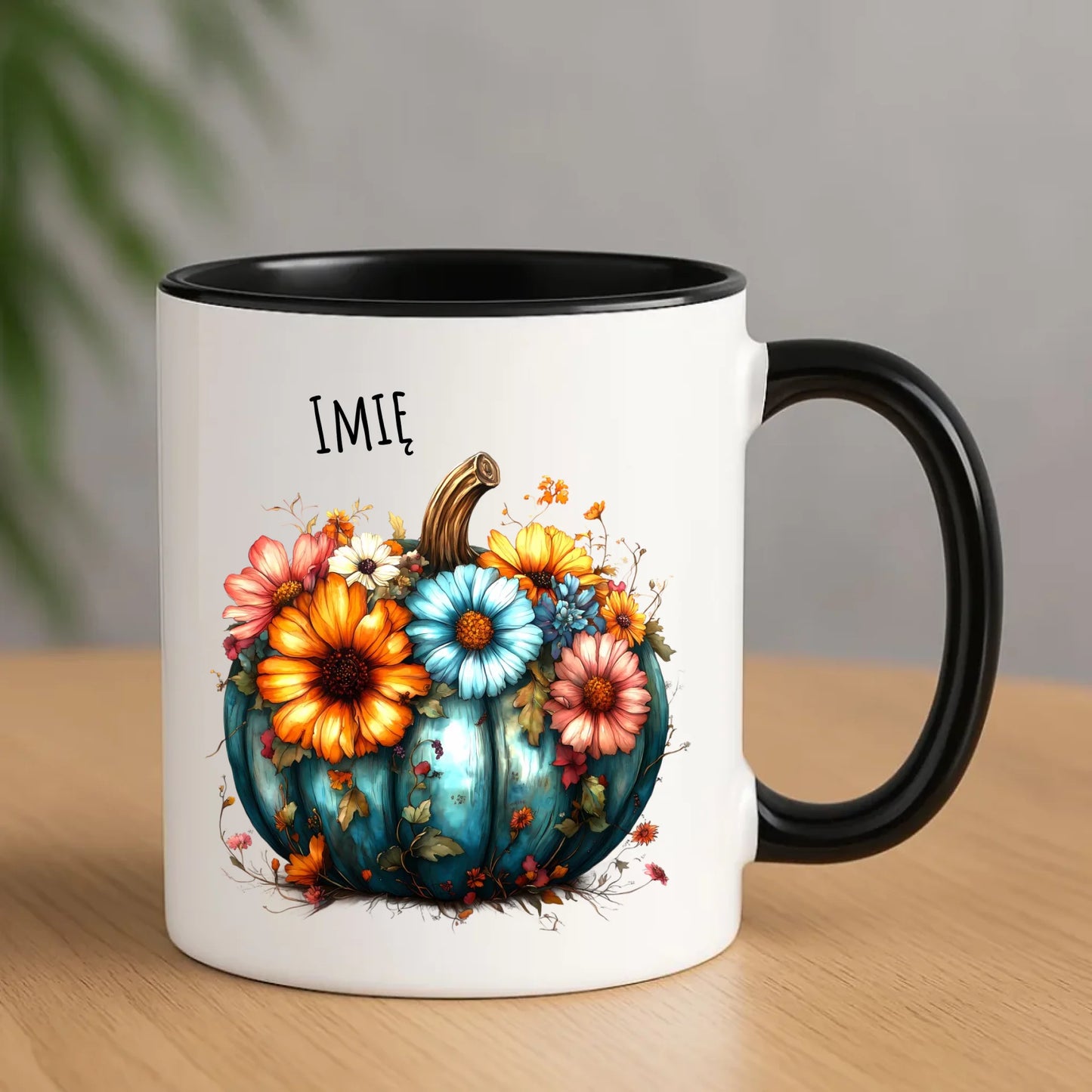 Kubek jesienny - Kwiatowa dynia - personalizowany JS27 - StoryCups.pl