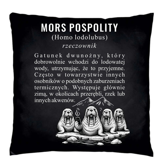 Poduszka dekoracyjna - prezent dla morsa - Mors pospolity [Homo lodolubus] HM12 - StoryCups.pl