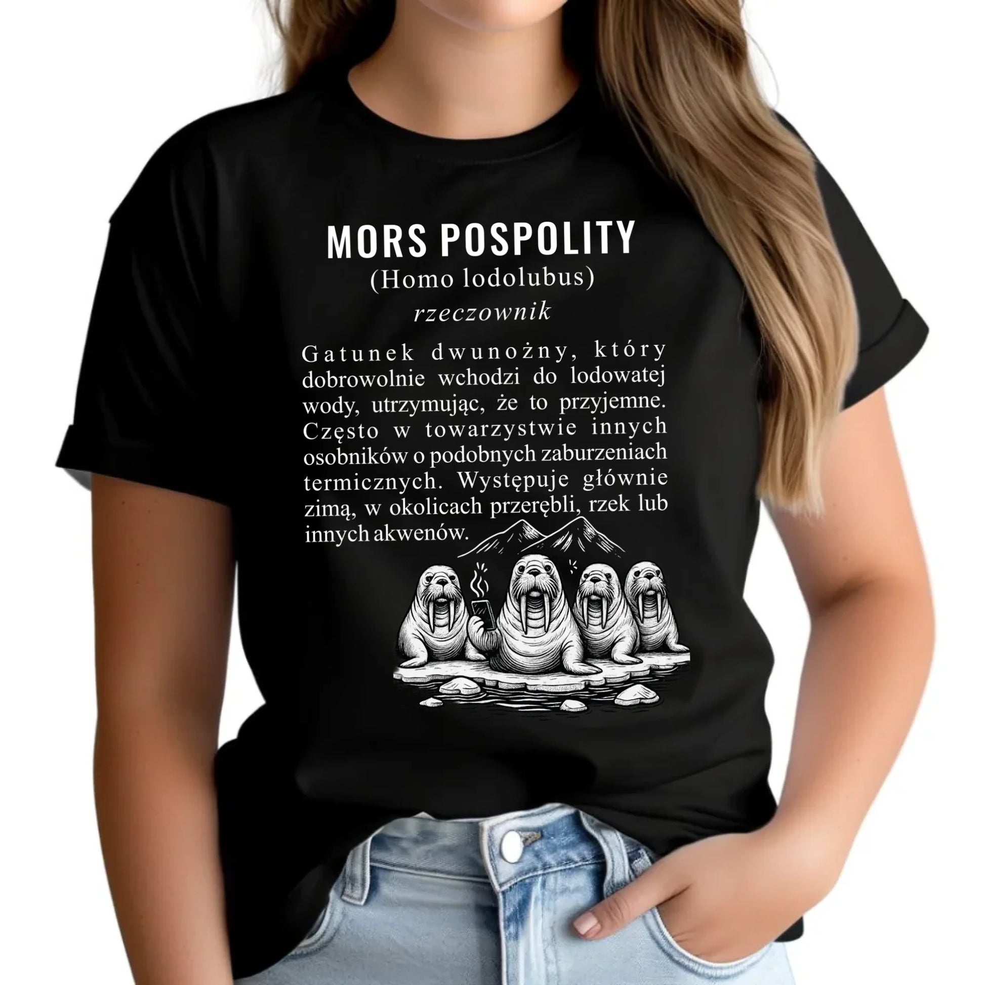 Koszulka damska - prezent dla morsa - Mors pospolity [Homo lodolubus] HM12 - StoryCups.pl