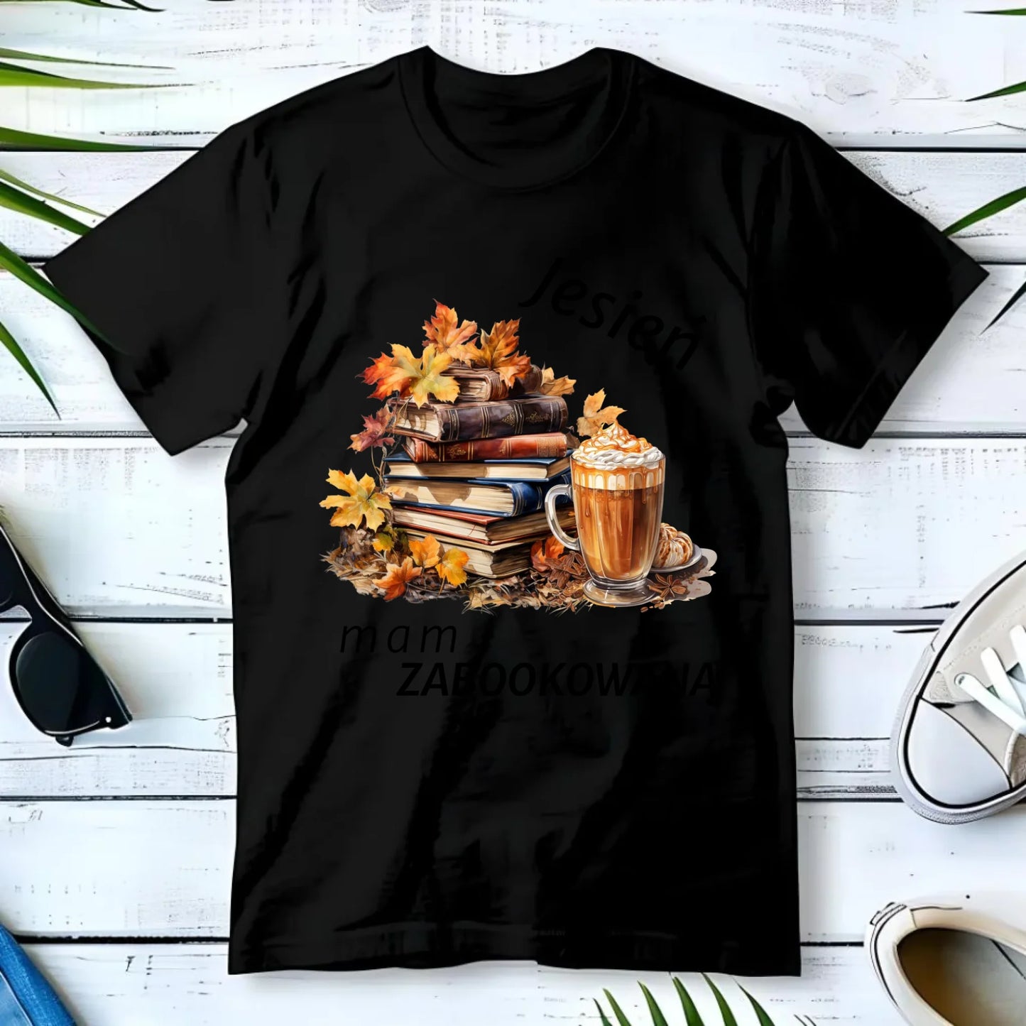 Koszulka męska jesienna - Jesień mam zabookowaną JS28 - StoryCups.pl
