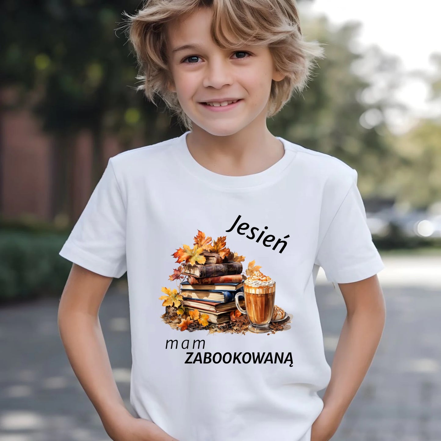 Koszulka dziecięca jesienna - Jesień mam zabookowaną JS28 - StoryCups.pl