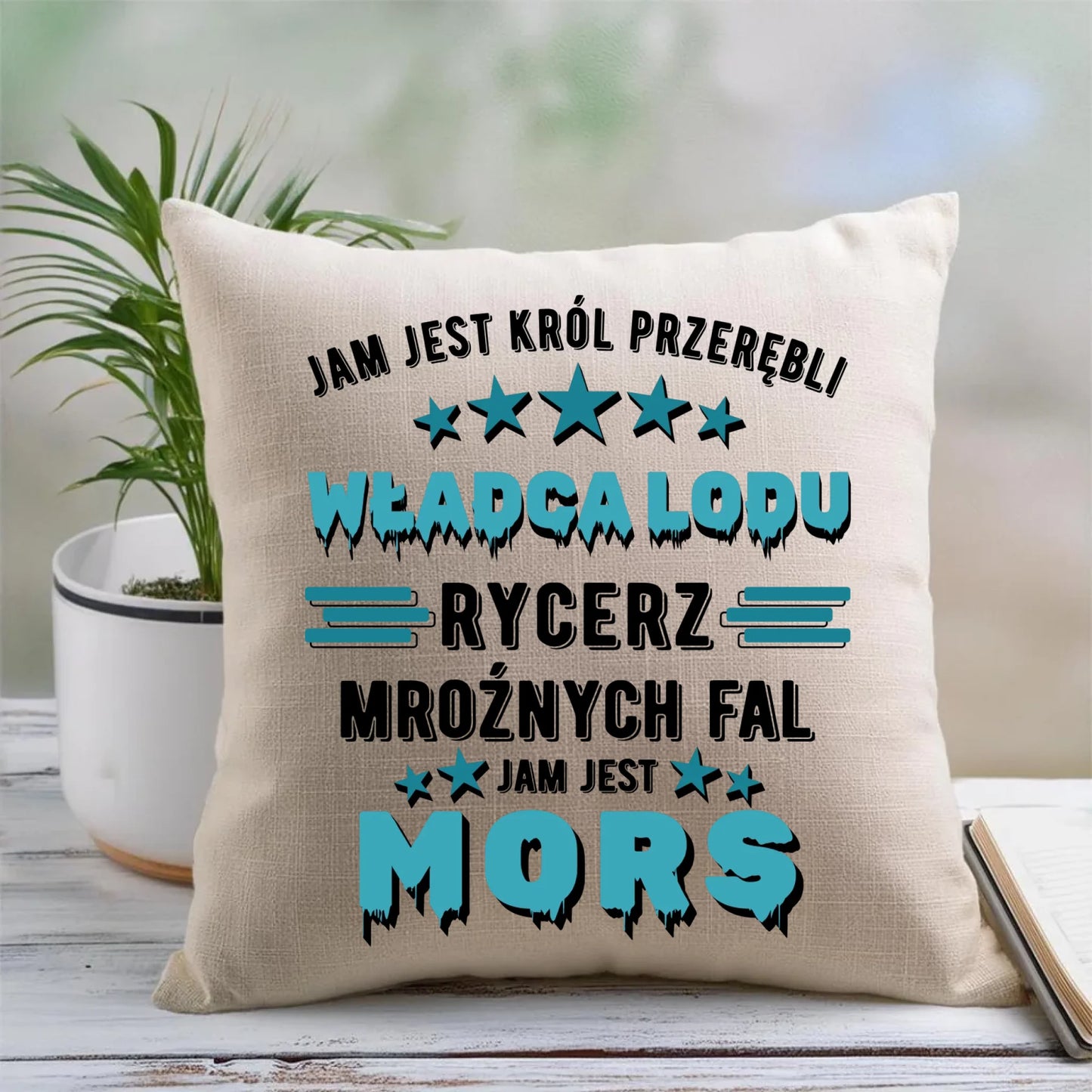 Poduszka - prezent dla morsa - Jam jest Król przerębli Jam jest mors HM13 - StoryCups.pl