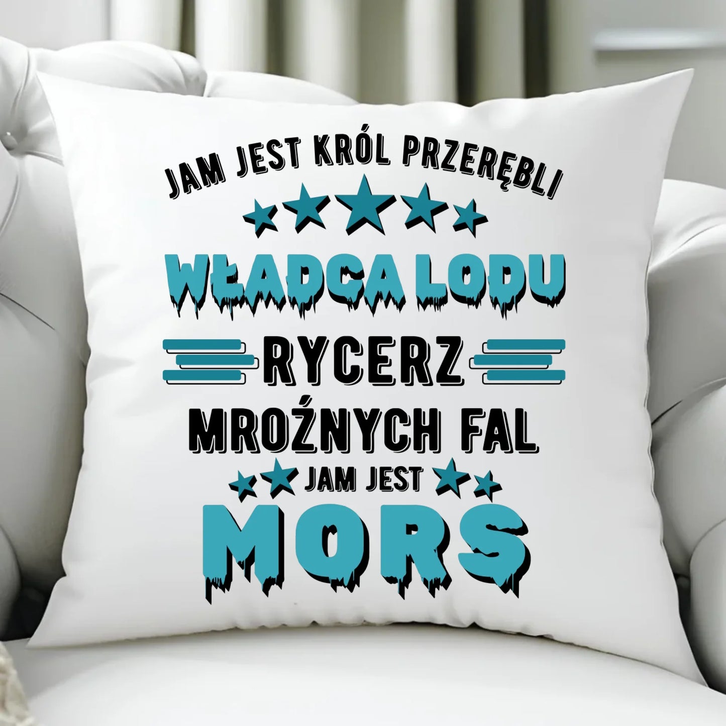 Poduszka - prezent dla morsa - Jam jest Król przerębli Jam jest mors HM13 - StoryCups.pl