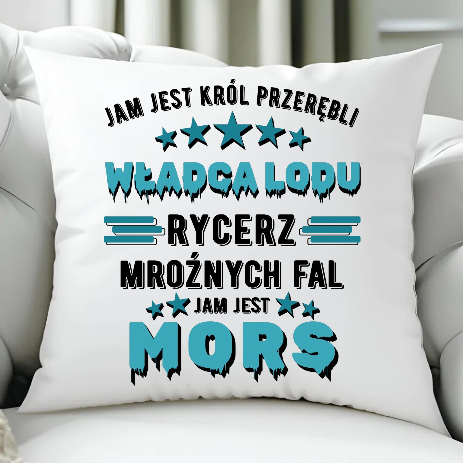 Poduszka - prezent dla morsa - Jam jest Król przerębli Jam jest mors HM13 - StoryCups.pl