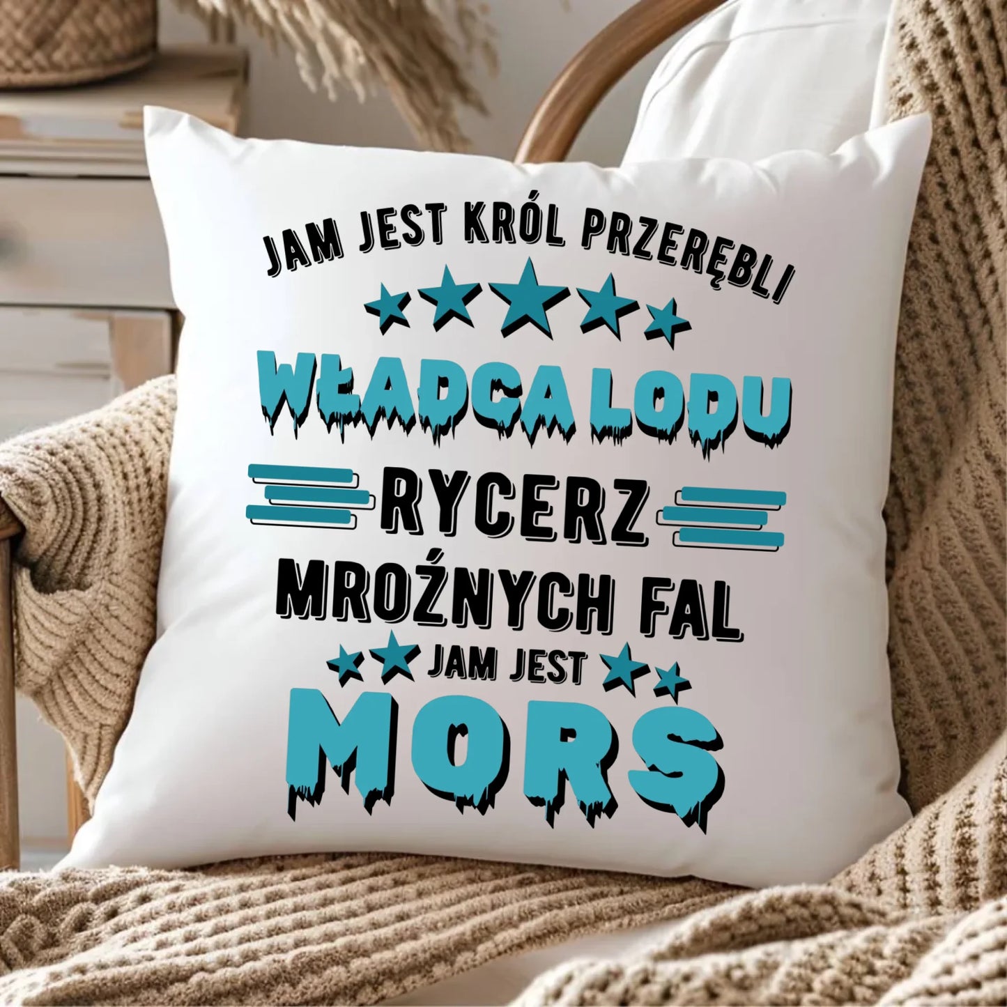 Poduszka - prezent dla morsa - Jam jest Król przerębli Jam jest mors HM13 - StoryCups.pl
