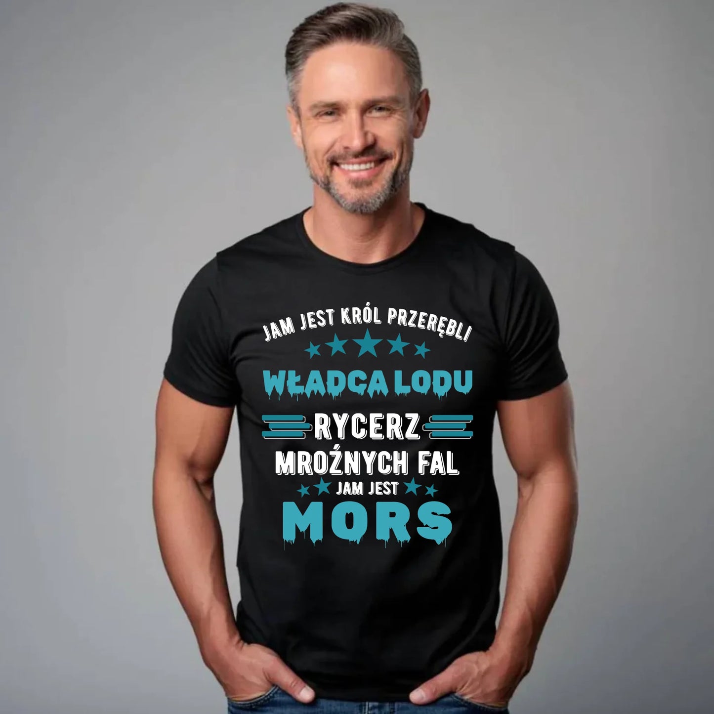 Koszulka męska - prezent dla morsa - Jam jest Król przerębli Jam jest mors HM13 - StoryCups.pl