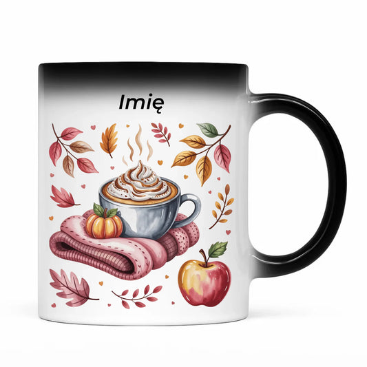 Kubek magiczny jesienny - Przytulna jesień - personalizowany JS29 - StoryCups.pl