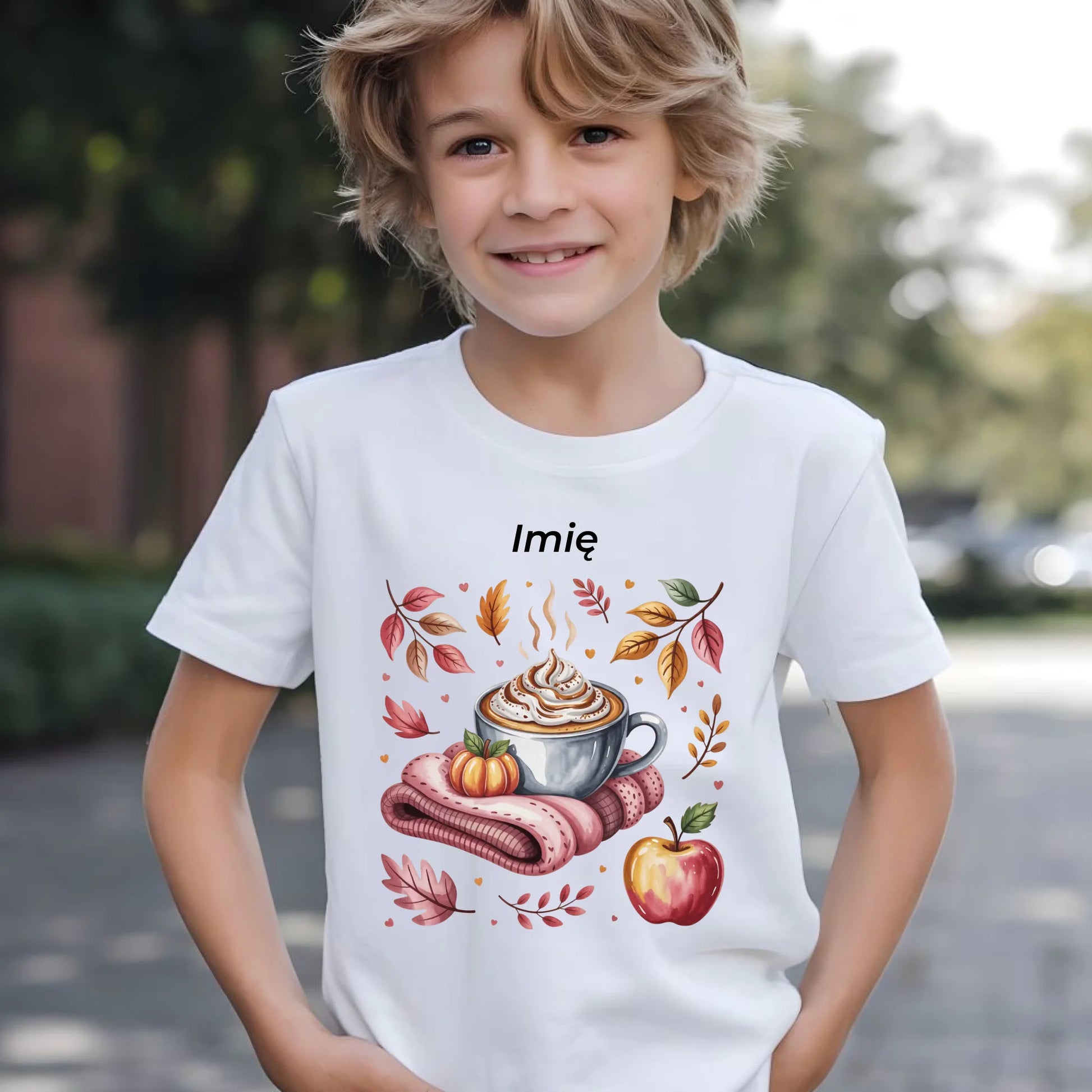 Koszulka dziecięca jesienna - Przytulna jesień - personalizowana JS29 - StoryCups.pl