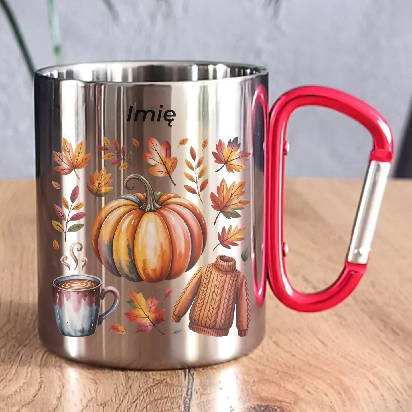 Kubek metalowy jesienny - Złota jesień - personalizowany JS30 - StoryCups.pl