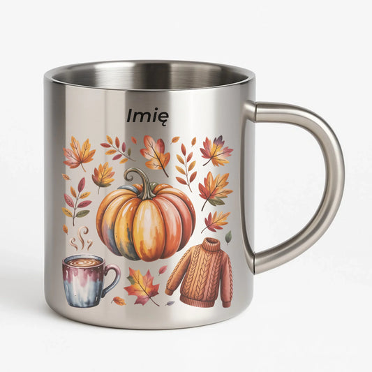 Kubek metalowy jesienny - Złota jesień - personalizowany JS30 - StoryCups.pl