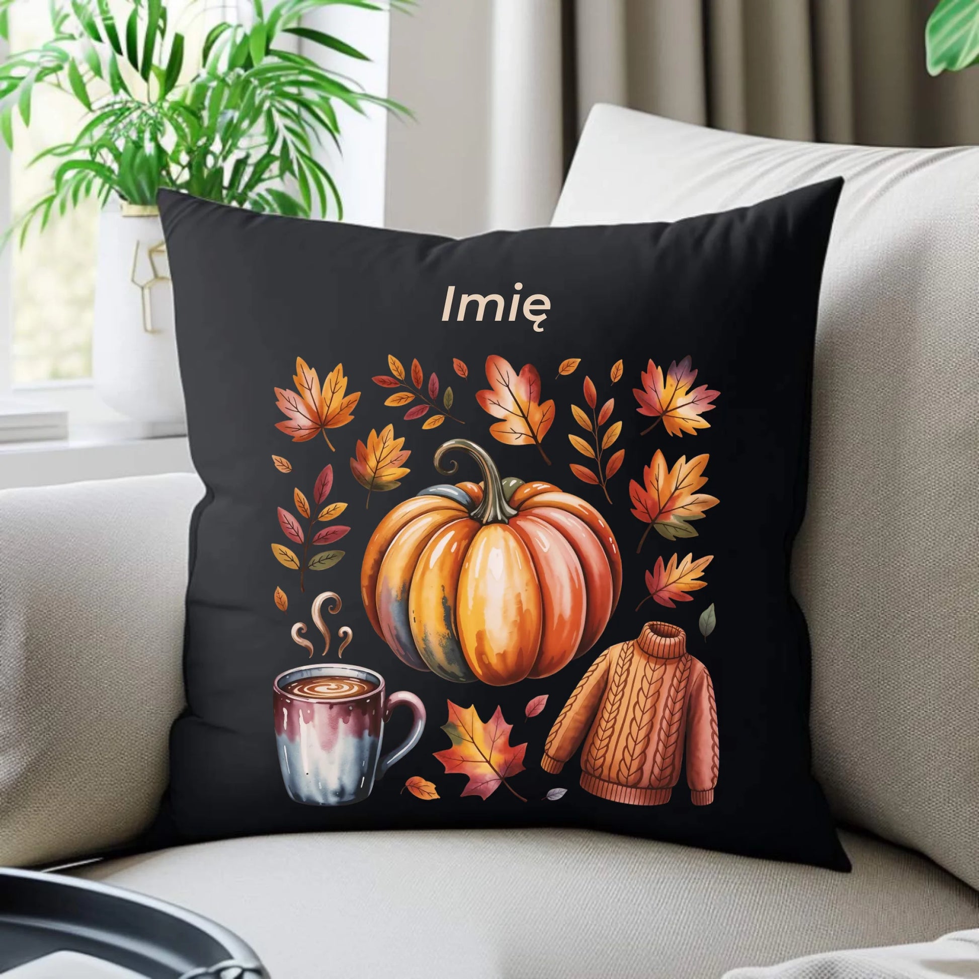 Poduszka dekoracyjna jesienna - Złota jesień - personalizowana JS30 - StoryCups.pl