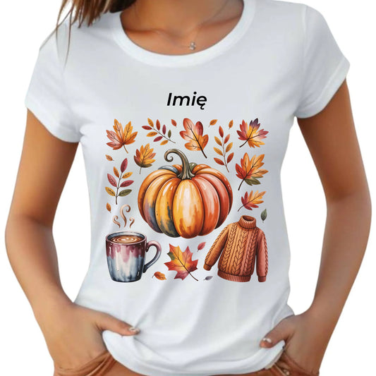 Koszulka damska jesienna - Złota jesień - personalizowana JS30 - StoryCups.pl