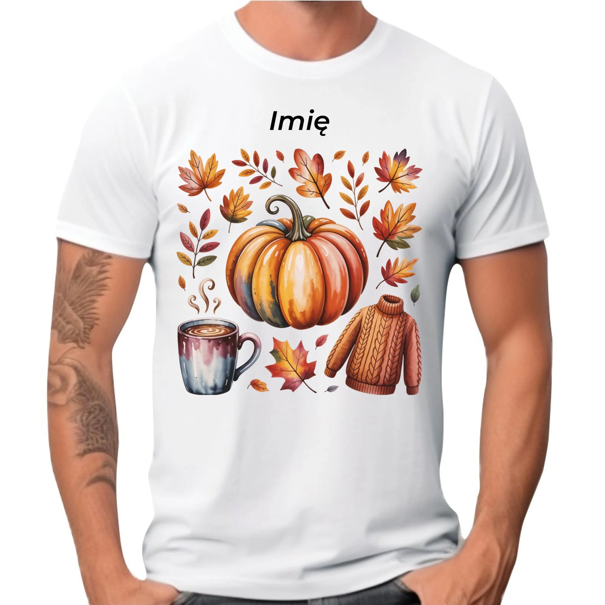 Koszulka męska jesienna - Złota jesień - personalizowana JS30 - StoryCups.pl