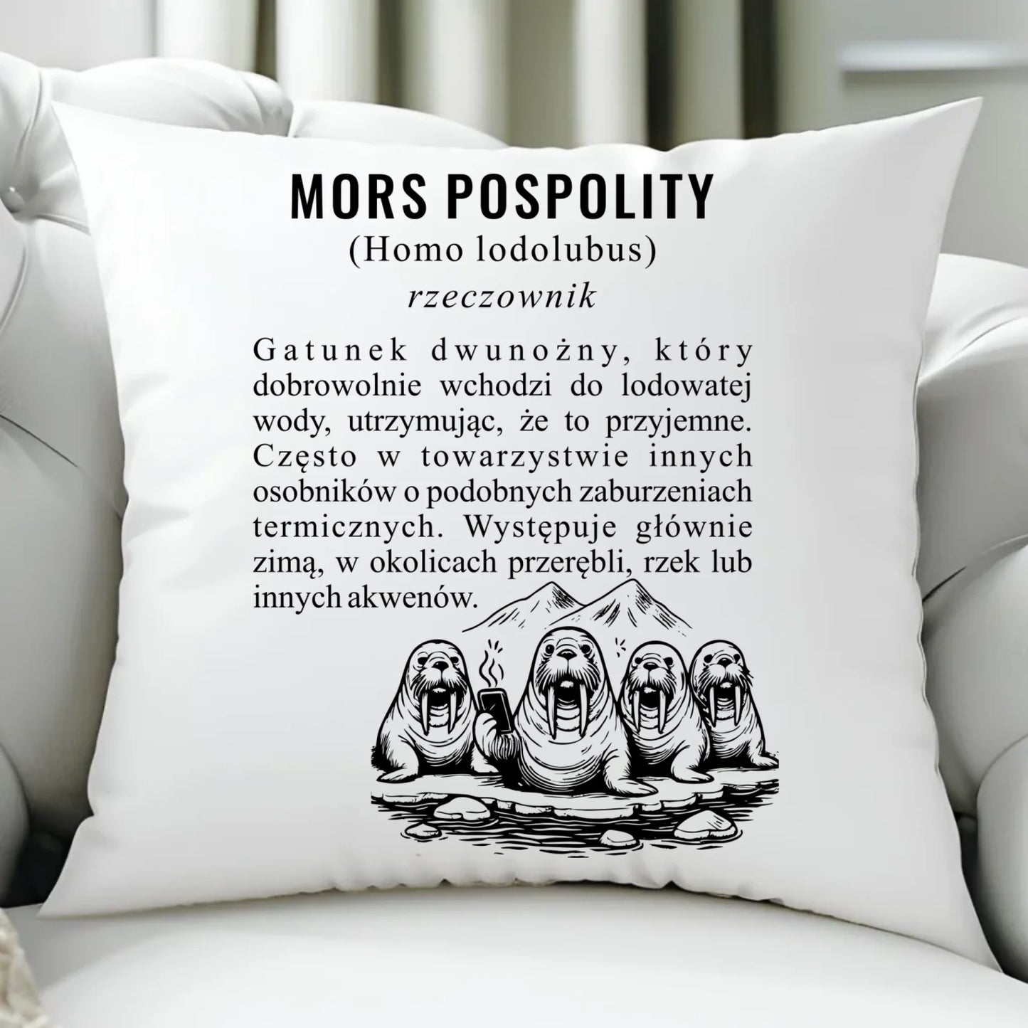 Poduszka - prezent dla morsa - Mors pospolity [Homo lodolubus] HM12 - StoryCups.pl