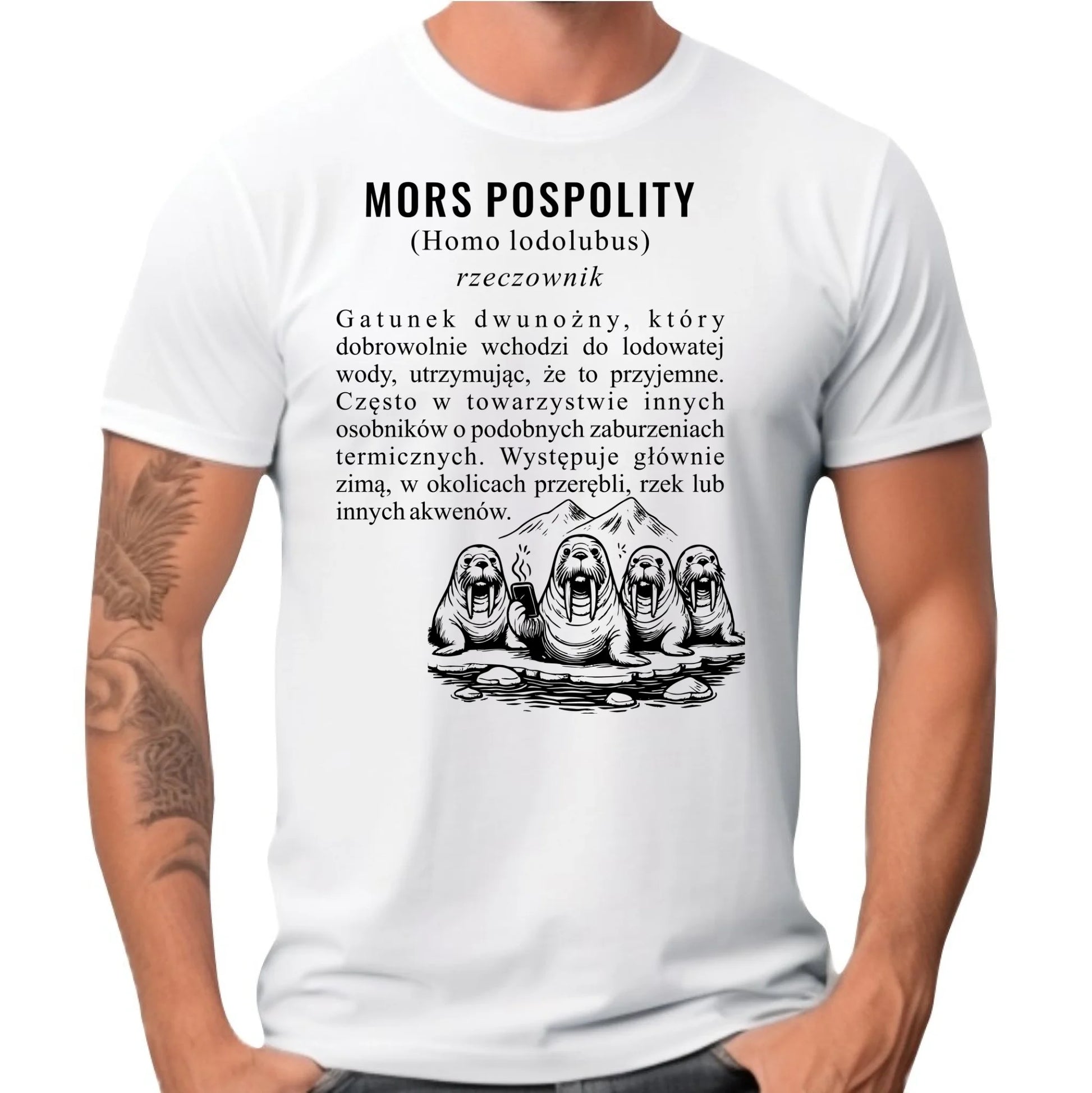 Koszulka męska - prezent dla morsa - Mors pospolity [Homo lodolubus] HM12 - StoryCups.pl