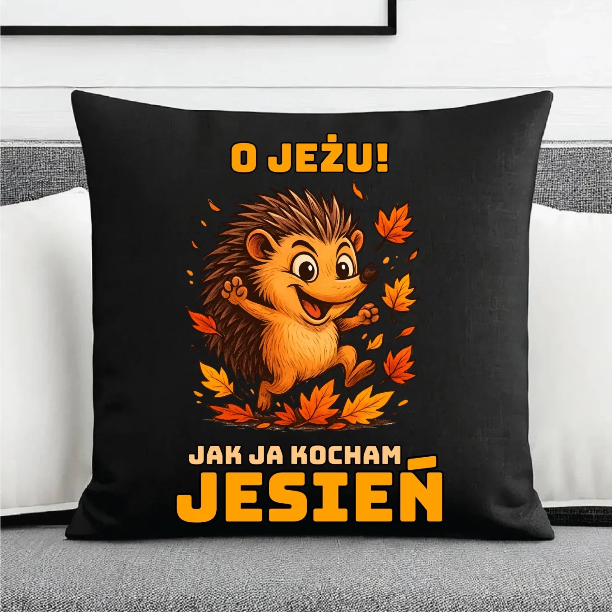 Poduszka dekoracyjna jesienna - O JEŻU! Jak ja kocham jesień JS31 - StoryCups.pl