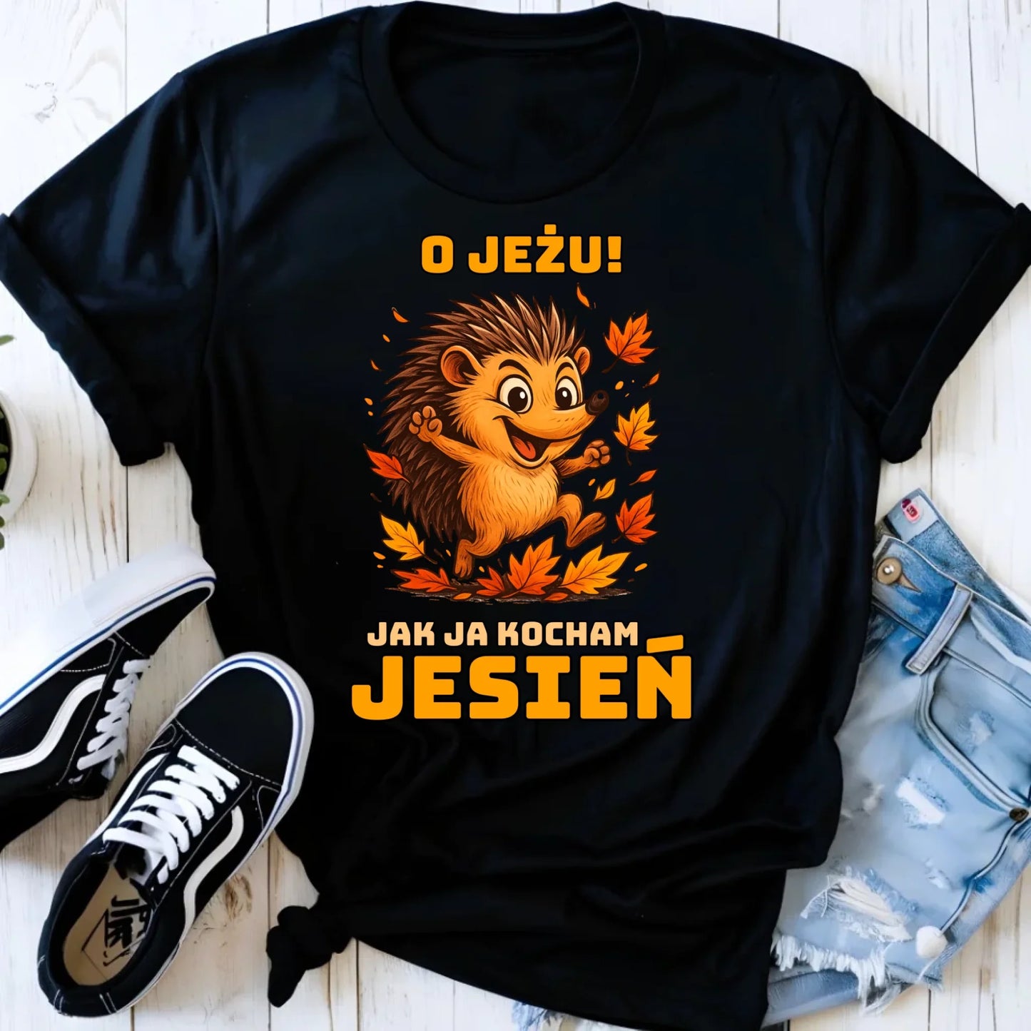 Koszulka damska jesienna - O JEŻU! Jak ja kocham jesień JS31 - StoryCups.pl