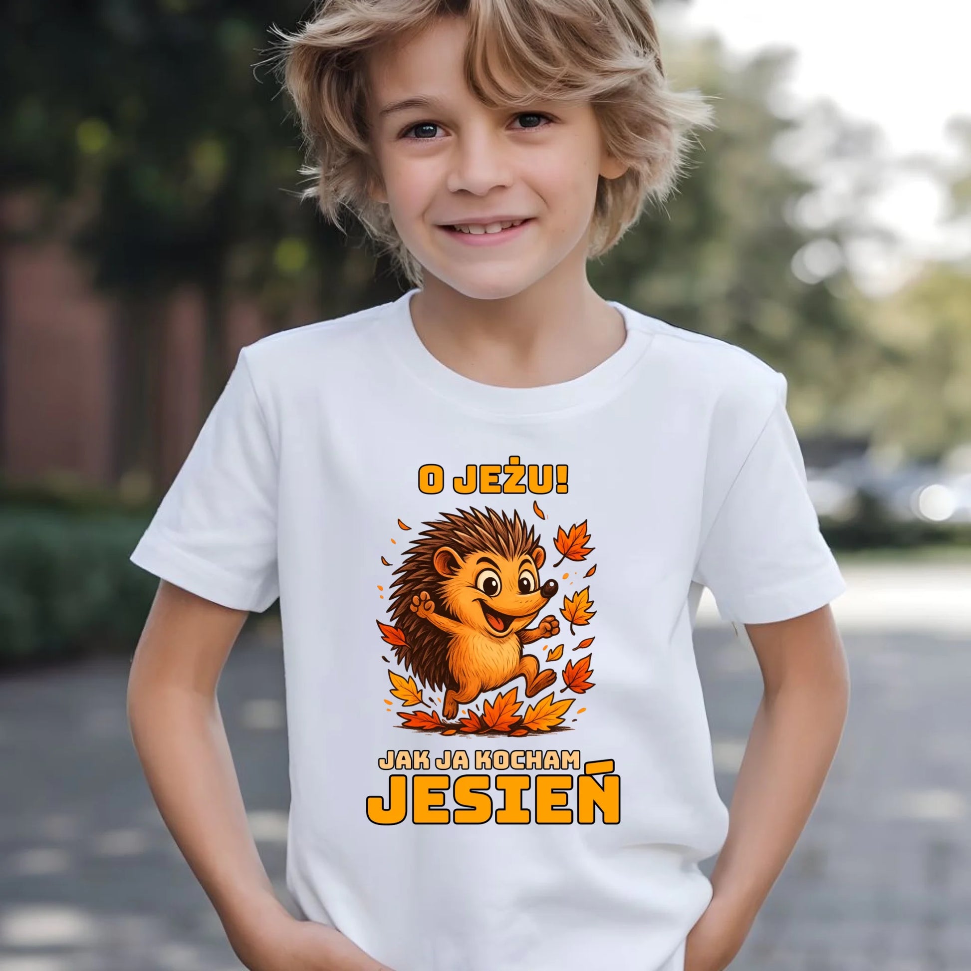 Koszulka dziecięca jesienna - O JEŻU! Jak ja kocham jesień JS31 - StoryCups.pl