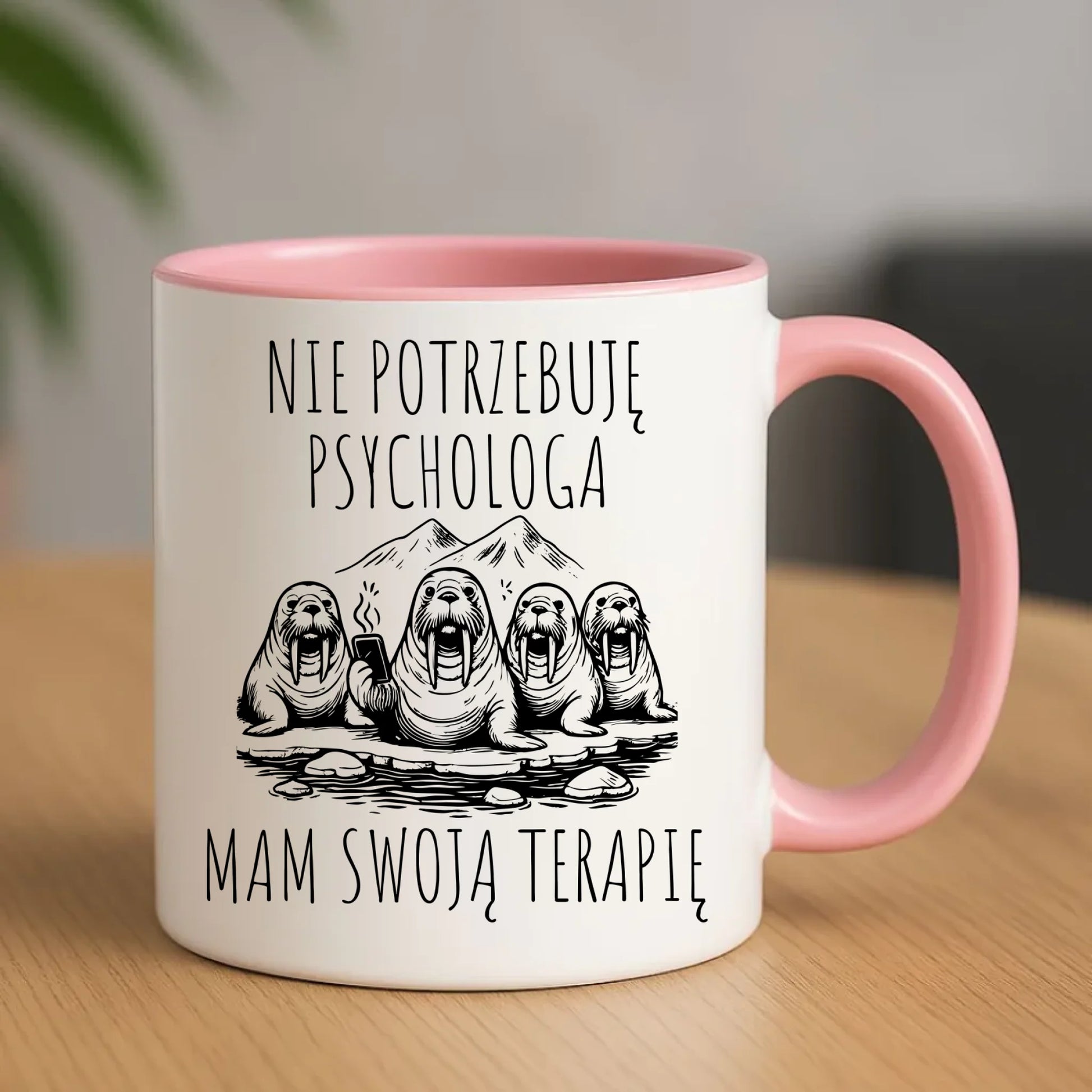 Kubek - prezent dla morsa - Nie potrzebuję psychologa HM14 - StoryCups.pl