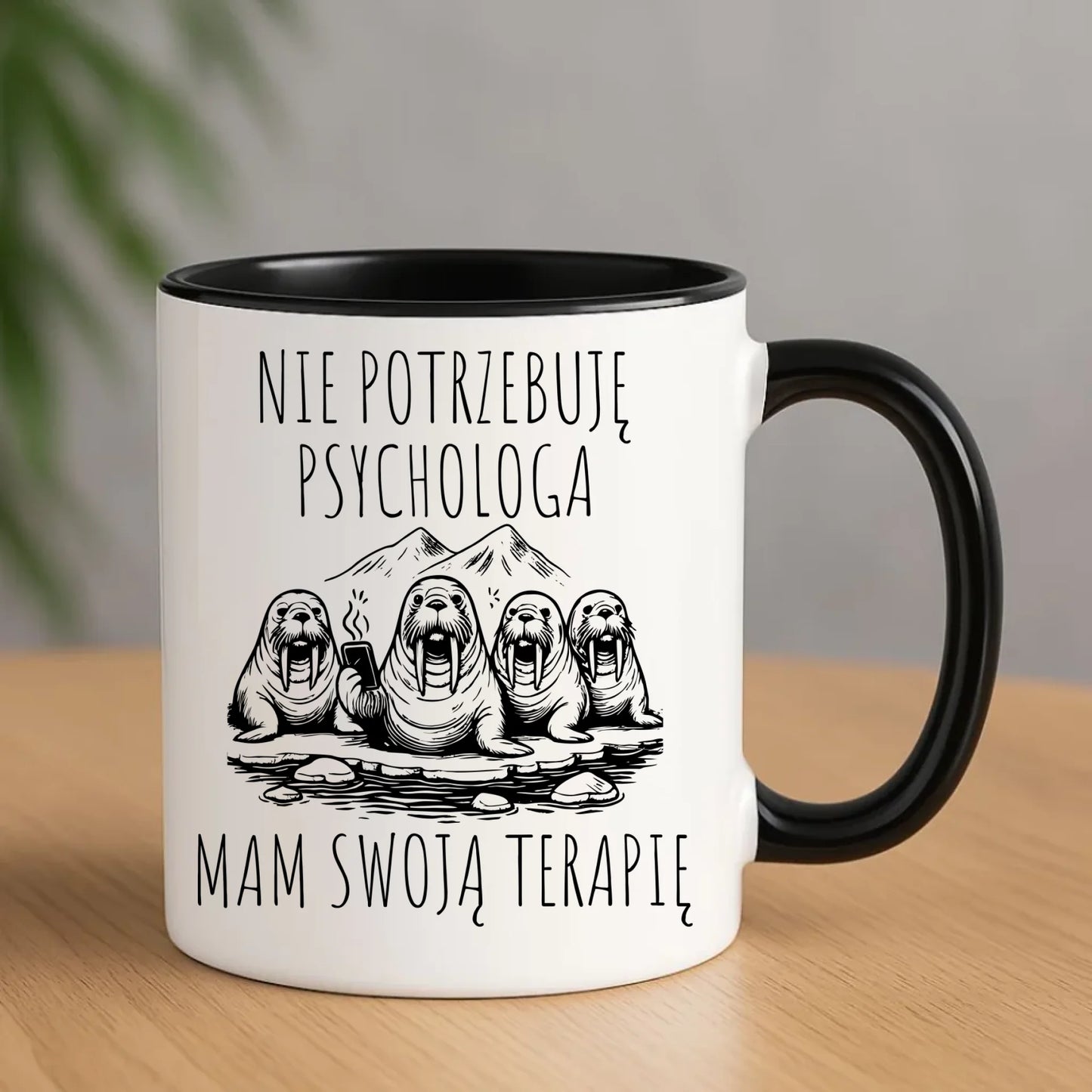 Kubek - prezent dla morsa - Nie potrzebuję psychologa HM14 - StoryCups.pl
