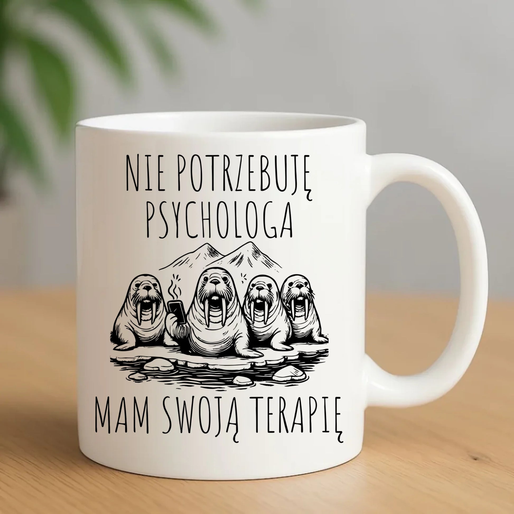 Kubek - prezent dla morsa - Nie potrzebuję psychologa HM14 - StoryCups.pl