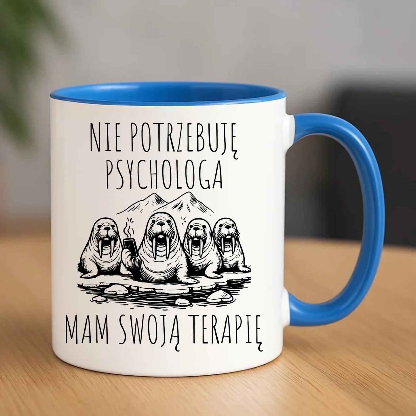 Kubek - prezent dla morsa - Nie potrzebuję psychologa HM14 - StoryCups.pl