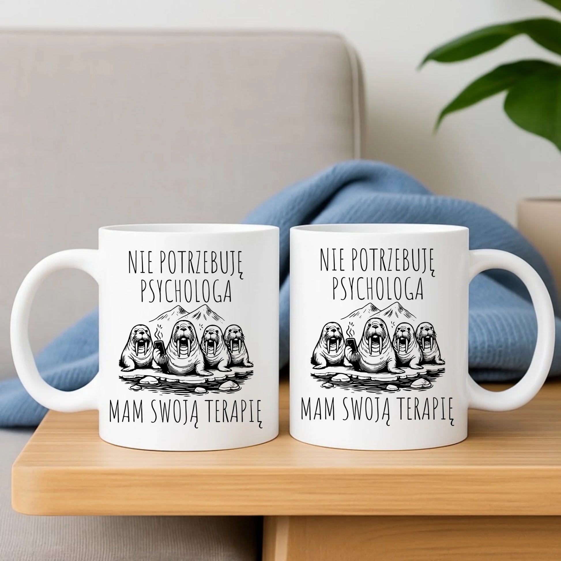 Kubek - prezent dla morsa - Nie potrzebuję psychologa HM14 - StoryCups.pl