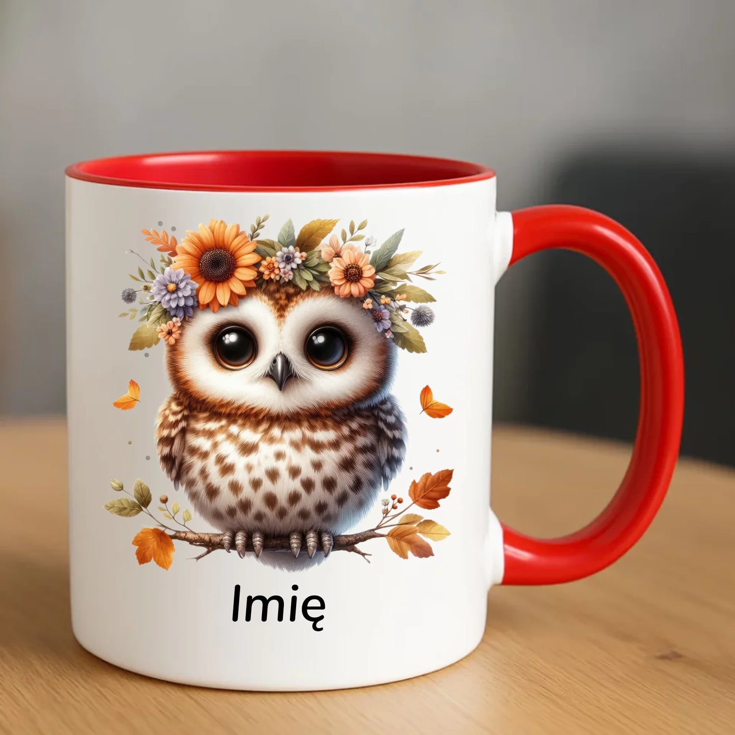 Kubek jesienny - Sowa w kwiatach JS32 - StoryCups.pl