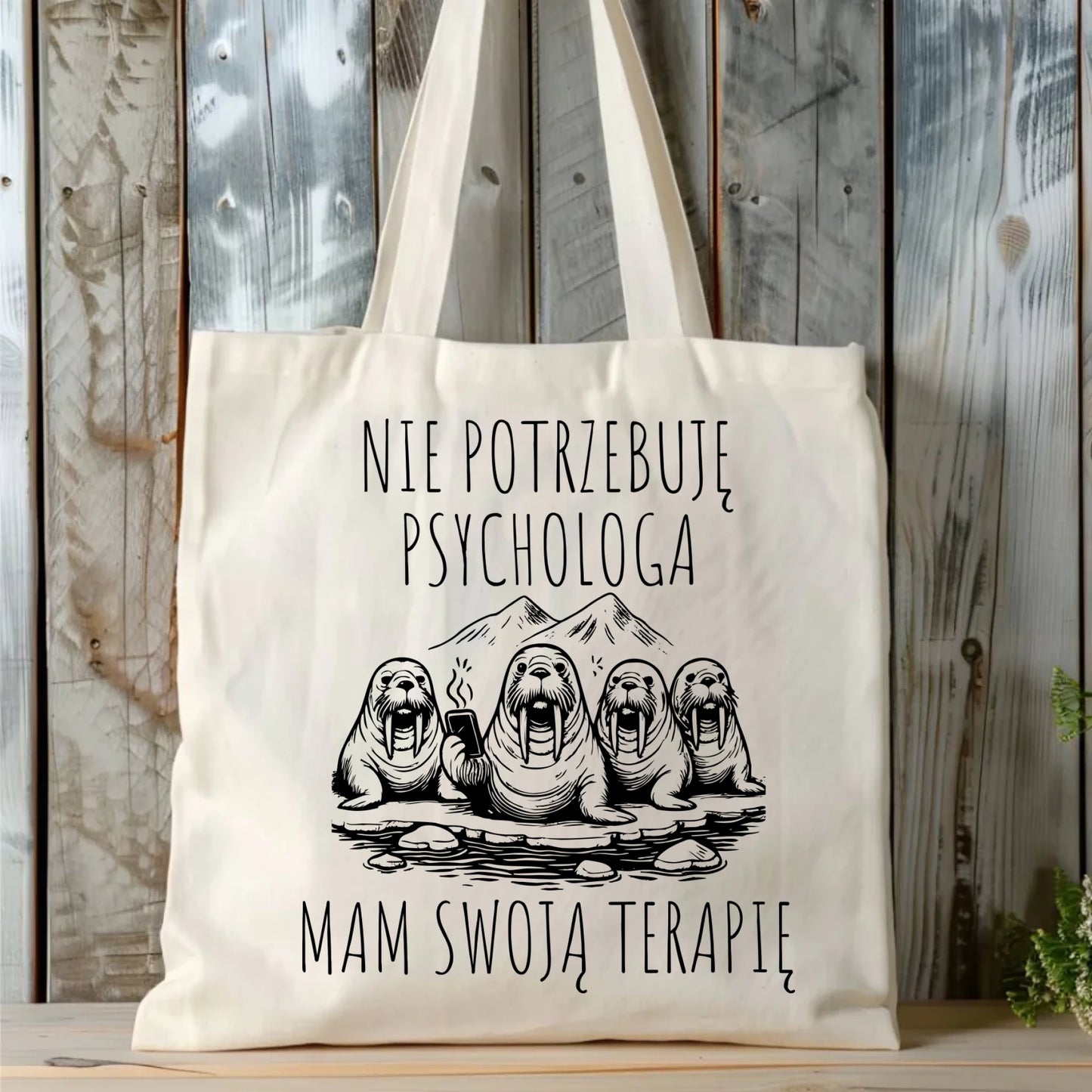 Torba - prezent dla morsa - Nie potrzebuję psychologa HM14 - StoryCups.pl