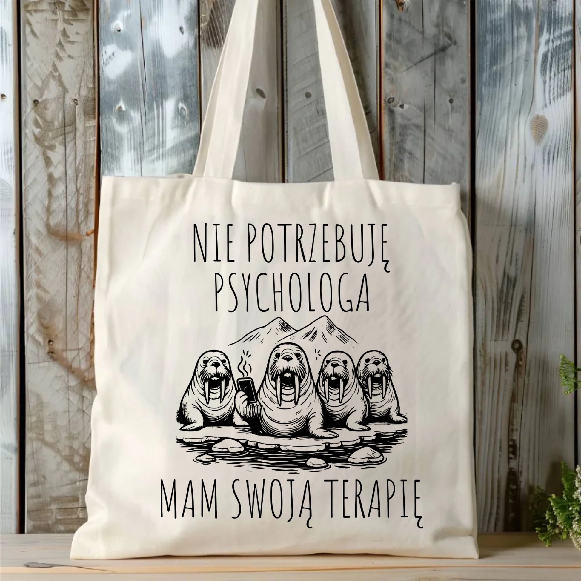 Torba - prezent dla morsa - Nie potrzebuję psychologa HM14 - StoryCups.pl