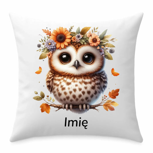 Poduszka jesienna - Sowa w kwiatach JS32 - StoryCups.pl