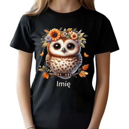 Koszulka dziecięca jesienna - Sowa w kwiatach JS32 - StoryCups.pl