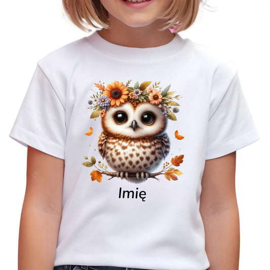Koszulka dziecięca jesienna - Sowa w kwiatach JS32 - StoryCups.pl