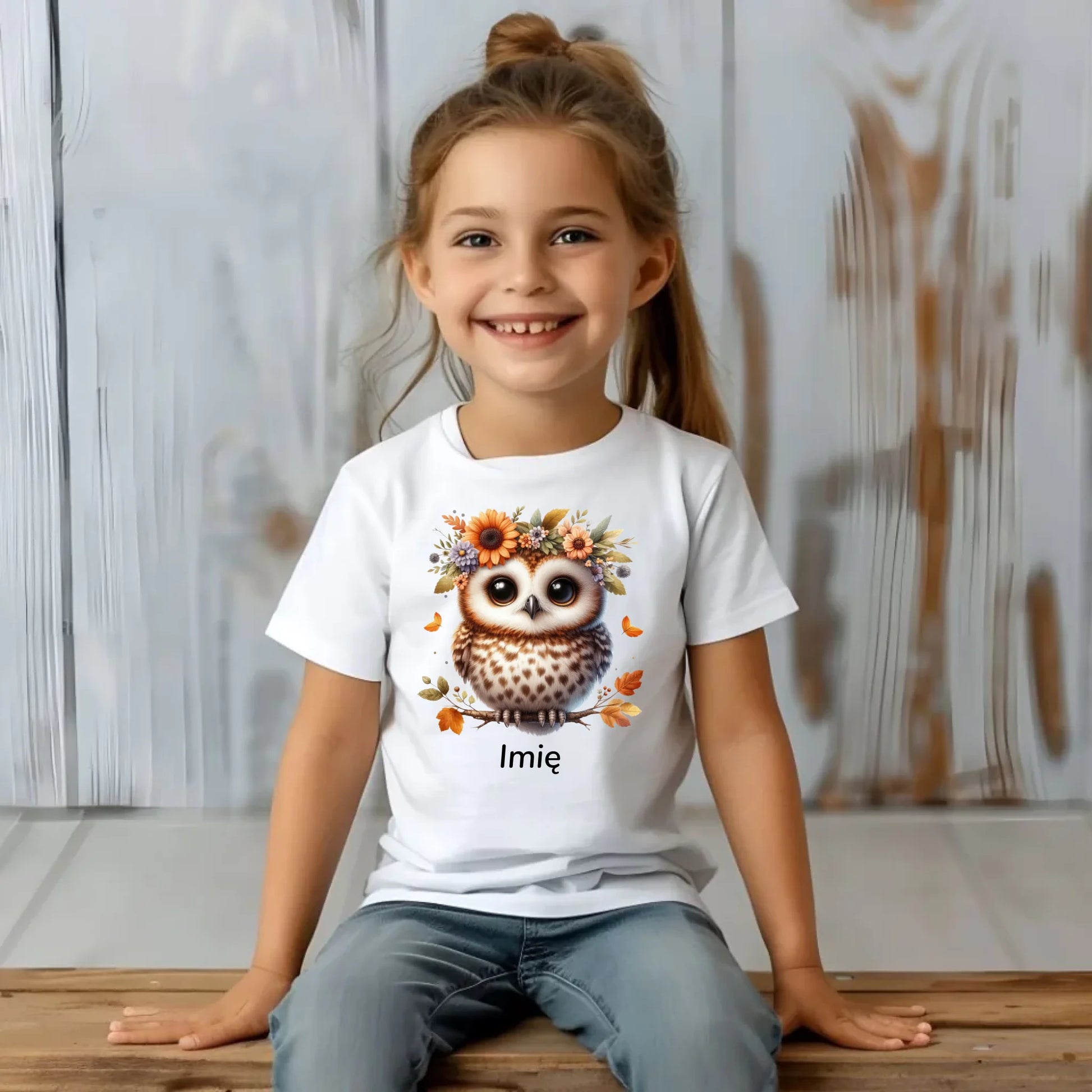Koszulka dziecięca jesienna - Sowa w kwiatach JS32 - StoryCups.pl