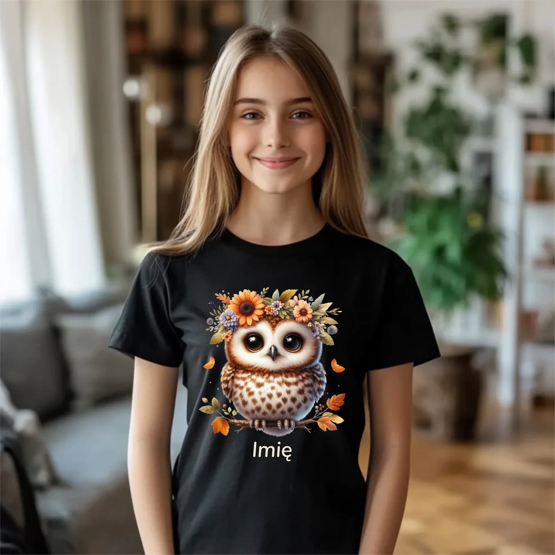 Koszulka dziecięca jesienna - Sowa w kwiatach JS32 - StoryCups.pl