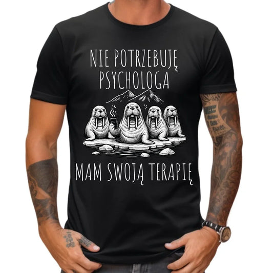Koszulka męska - prezent dla morsa - Nie potrzebuję psychologa HM14 - StoryCups.pl