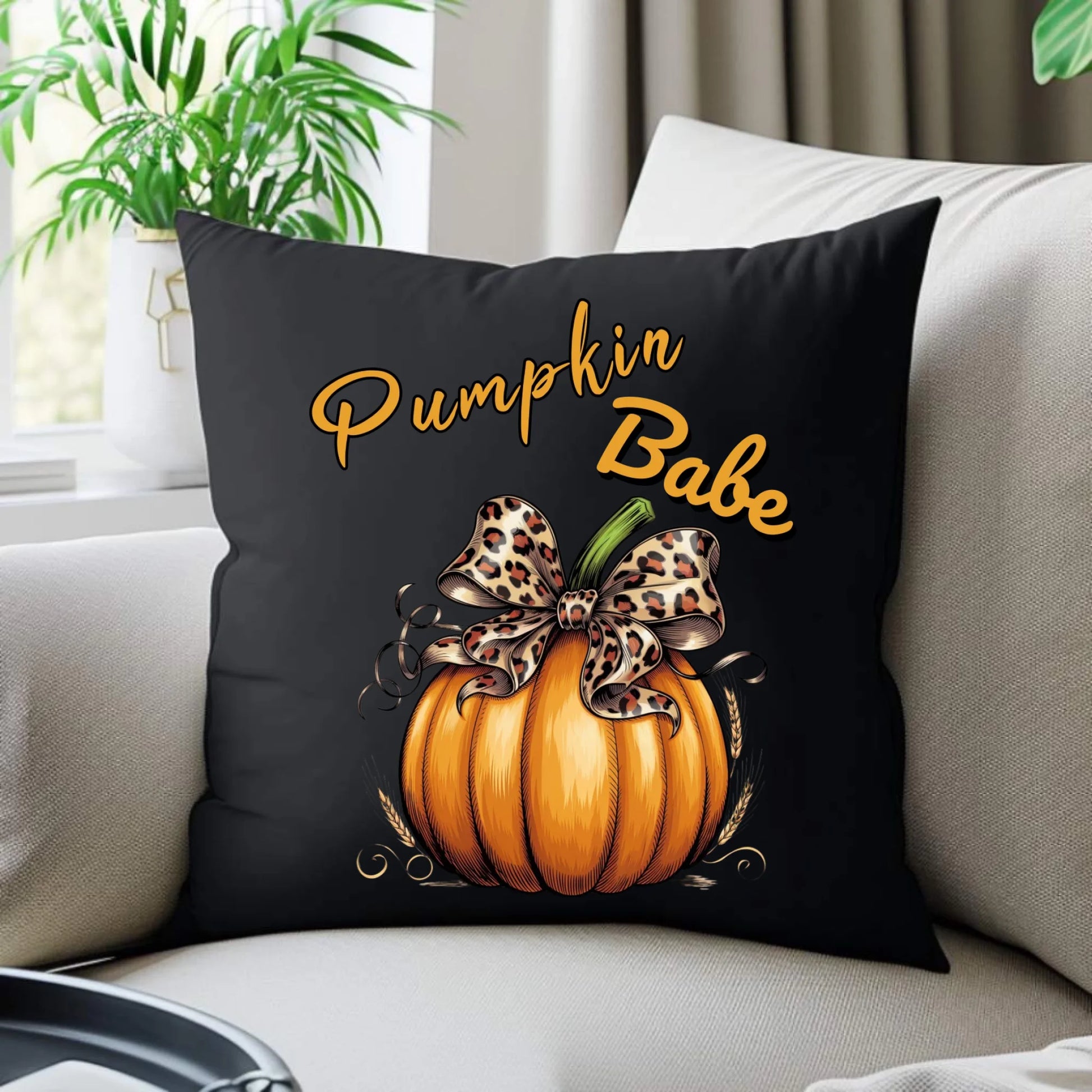 Poduszka dekoracyjna jesienna - Pumpkin Babe - dla miłośniczki dyni JS33 - StoryCups.pl