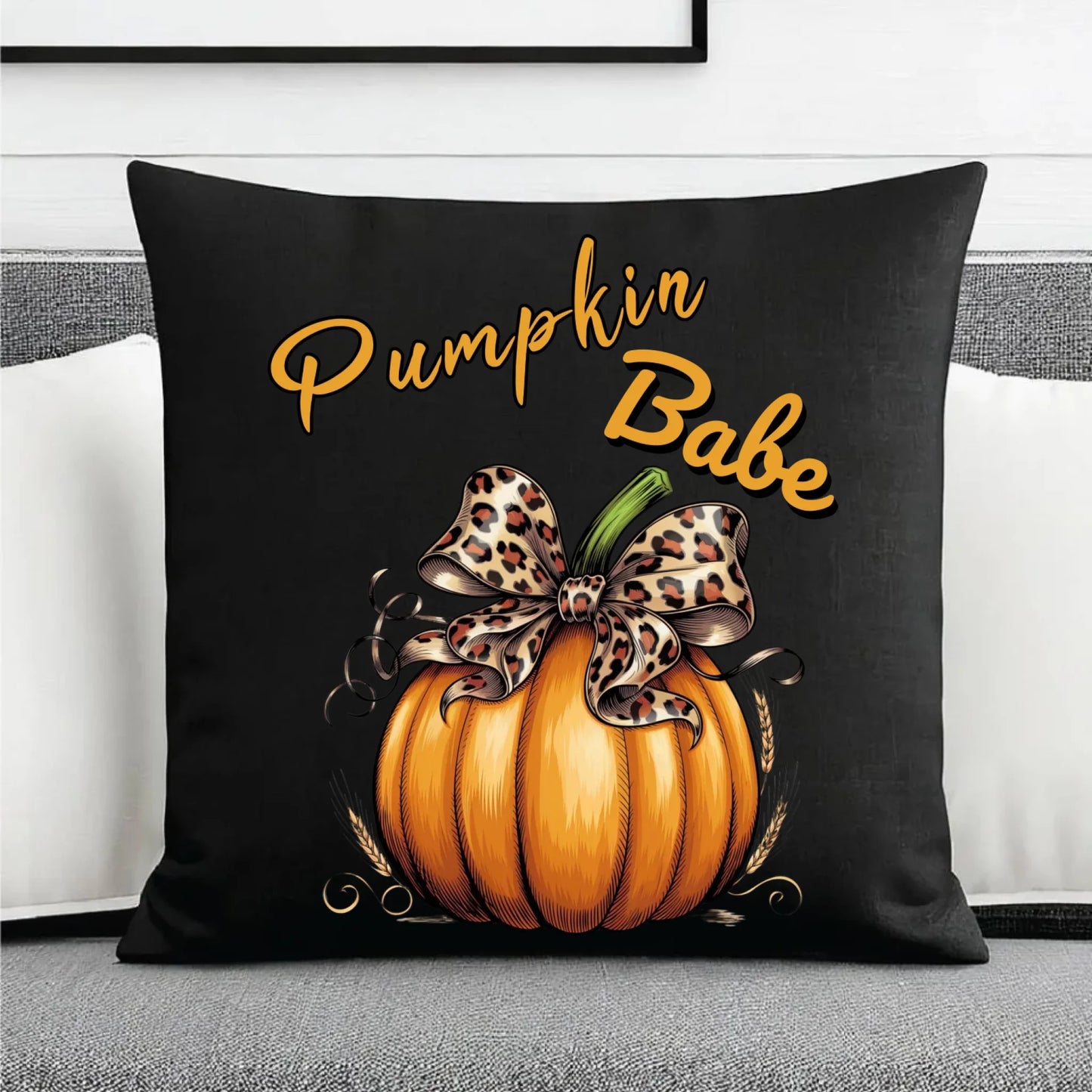 Poduszka dekoracyjna jesienna - Pumpkin Babe - dla miłośniczki dyni JS33 - StoryCups.pl