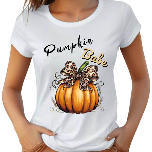 Koszulka damska jesienna - Pumpkin Babe - dla miłośniczki dyni JS33 - StoryCups.pl